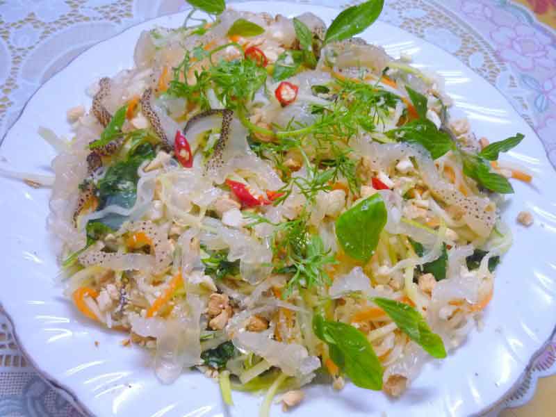 cách làm nộm sứa xoài xanh