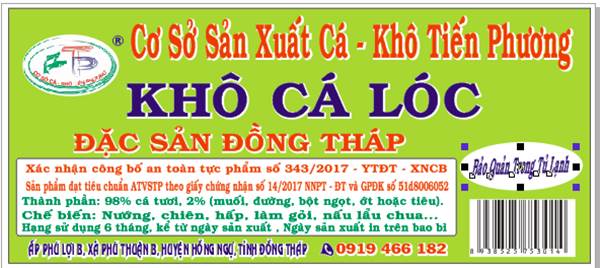 Khô cá lóc ocop tiến phương - Mua quà Sài Gòn về Hà Nội về Bắc